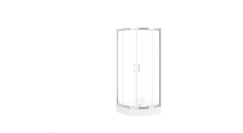 Cersanit Brasco hromēts dušas stūris ar baltu akrila paliktni 80x190cm, bez sifona